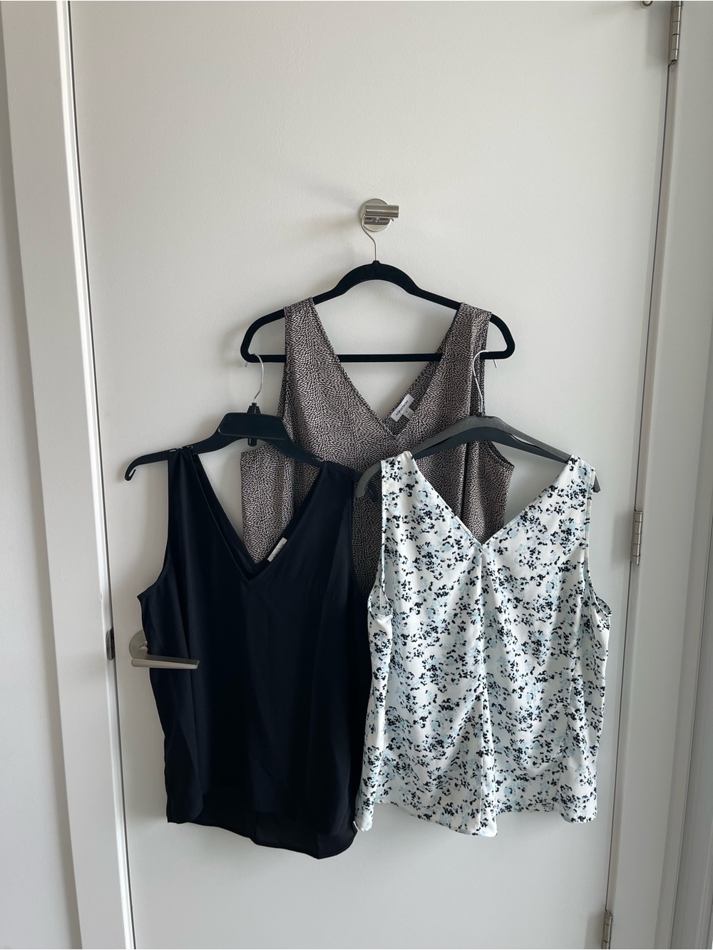 Nordstrom Women’s V-Neck Tank Top - Black, White Floral, and Printed